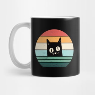 Vintage Cat Shirt | Retro Style T-Shirt | Black Cat Shirt | Cat Shirt | Cat Lover | Design B Mug